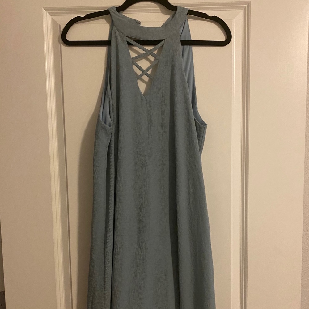 Blue halter dress